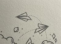 纸飞机简笔画黑板报,纸飞机简笔画彩色可爱