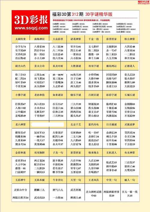 今天真正老道3D字谜总汇,今日3d真正老道字谜官方网