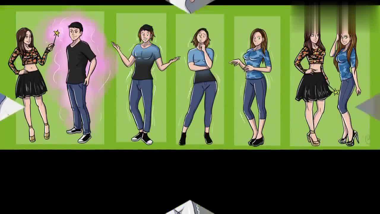 男变女TG动画雕像的诅咒-男变女tg动画女装穿久了脱不下来