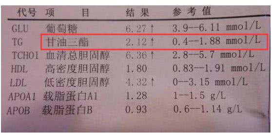 关于TG高于多少称为高血脂的信息