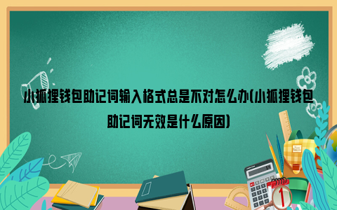 小狐狸钱包打不开怎么回事儿呀图片,小狐狸钱包打不开怎么回事儿呀图片视频