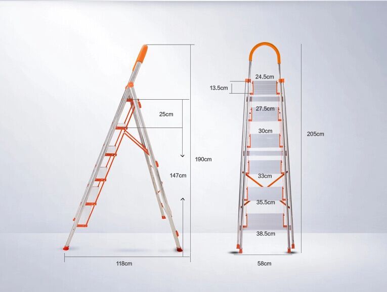 家用梯子尺寸及价格,家用梯子一般多高多宽