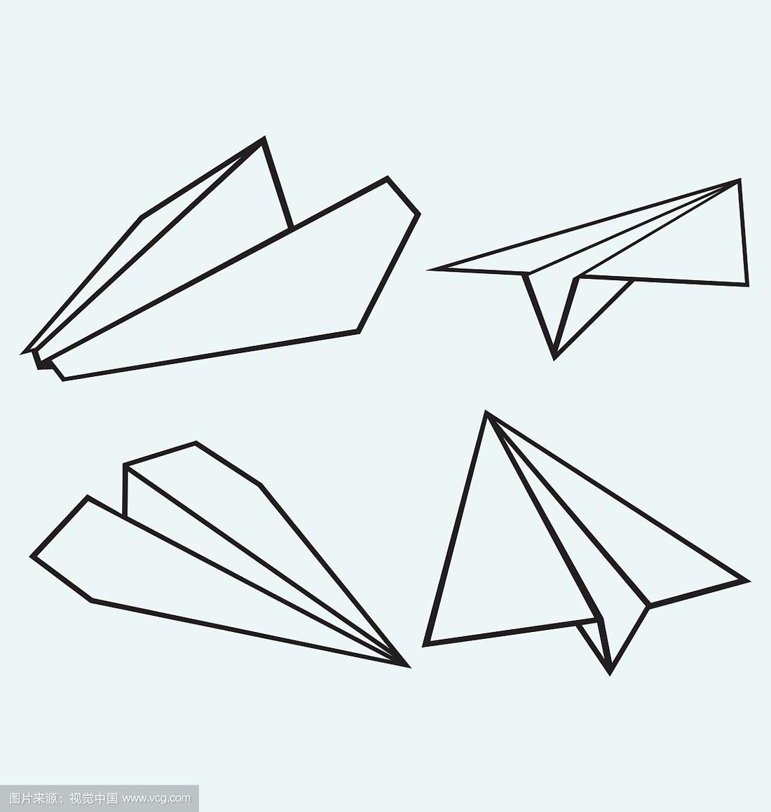 纸飞机简笔画立体感,如何画纸飞机简笔画步骤